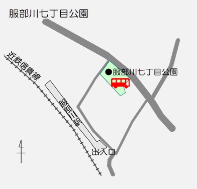 服部川七丁目公園の地図